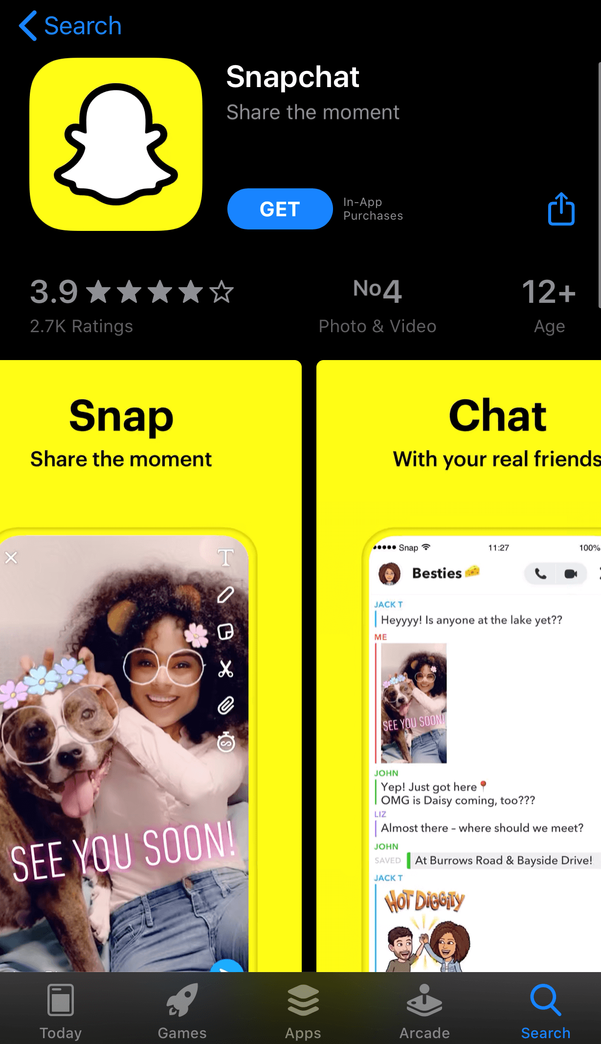 Share the moment with Snapchat app.